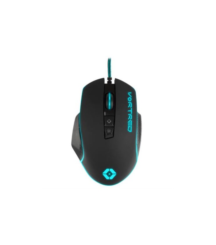 Mouse Gaming Vortred Trapper Sensor Óptico USB Hasta 6400 dpi 7 Botones Color Negro - PERFECT CHOICE