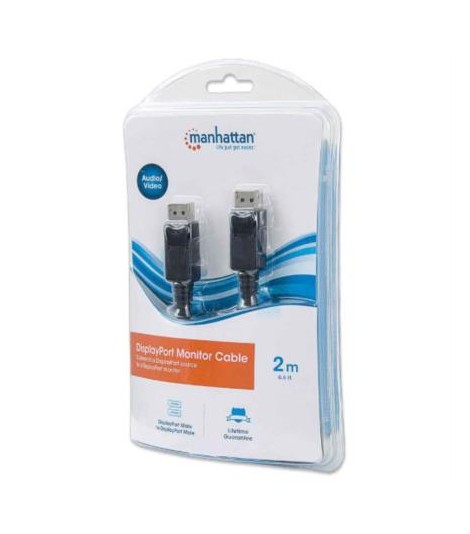 Cable Manhattan DisplayPort M-M 1080p 2m Color Negro - MANHATTAN (INTRACOM)